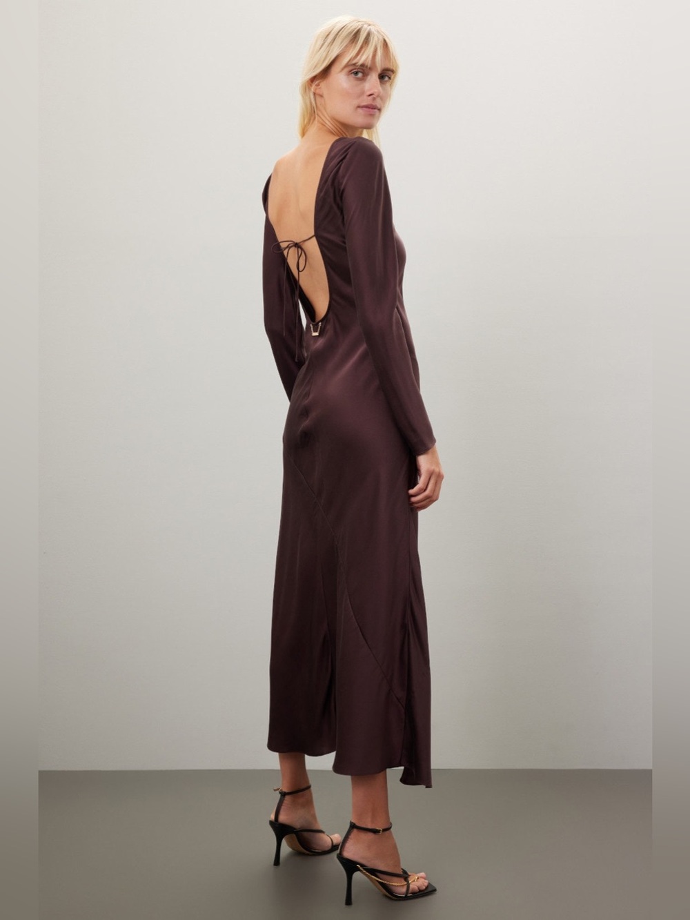 Silk Laundry Backless Long Satin Dress